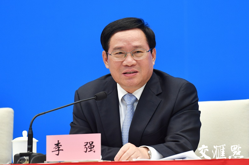 上海市委书记李强发表讲话.交汇点记者 张筠 摄