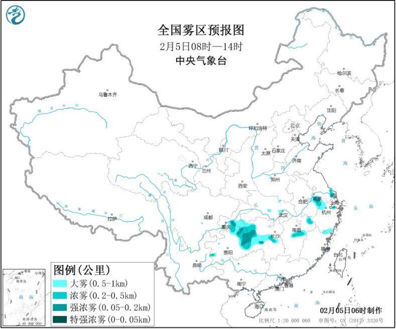 江南华南等地将有较强降水 安徽江苏等多地有大雾